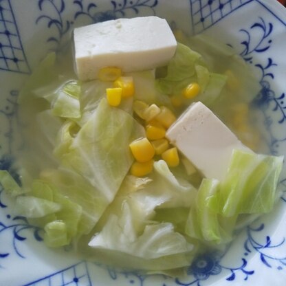 コーン、きゃべつをたっぷり入れました。豆腐入りで栄養満点ですね♪素敵なレシピをありがとうございました(^-^)